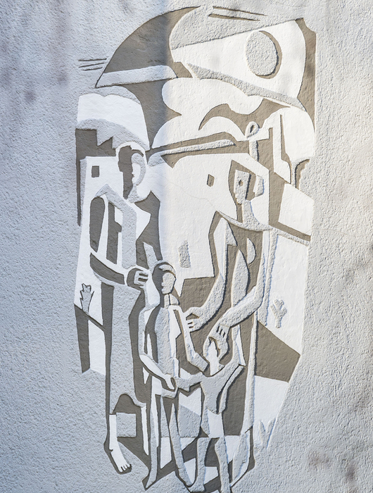 Eins von zwei Werken eines / einer unbekannten Kunstschaffenden in der Edelsteinstraße.