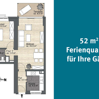 52 Quadratmeter Ferienqualität für Ihre Gäste, Grundriss der Wohnung